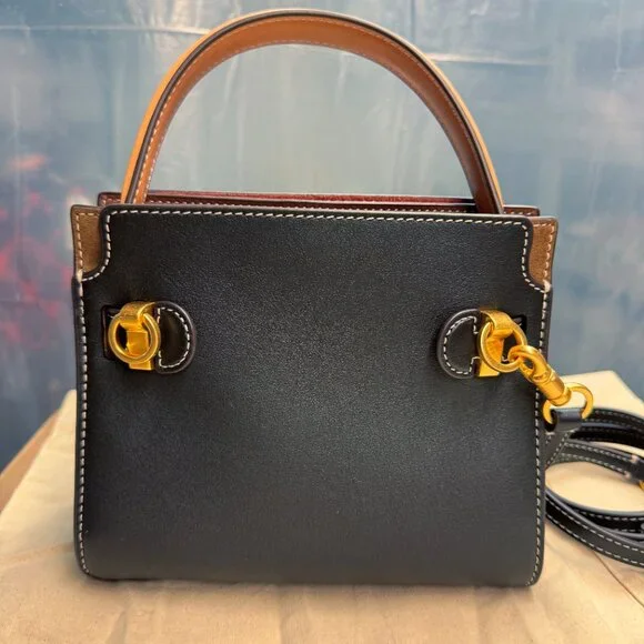 Tory Burch Petite Lee Radziwill Double Crossbody Bag – Black